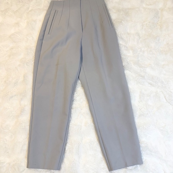 ZARA Blue High Waisted Trousers Pants - Picture 3 of 6